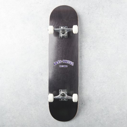Sticker Anti-social est 2023 purple text  (Skateboard)