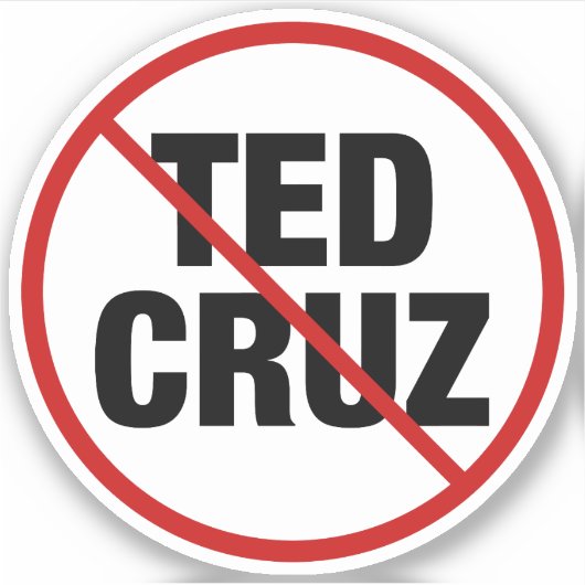 Sticker Anti Ted Cruz Texas Democratique (Devant)