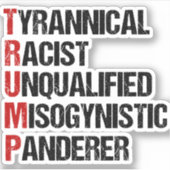 Sticker Anti Trump résiste à l'acrotisme (Devant)