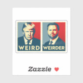 Sticker Anti Trump Vance - bizarre et bizarre (Feuille)