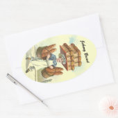 Sticker Antiek Fun Brood Baker Chef Personaliseren (Envelop)