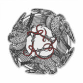 Sticker Antique Bookplate Trois Hawks William de Morgan (Devant)