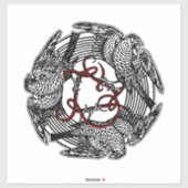 Sticker Antique Bookplate Trois Hawks William de Morgan (Feuille)