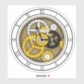 Sticker Antique Clockface avec Trompe L'oeil Gears Decal (Feuille)