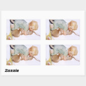 Sticker Antique lapin adorable Enlacés de lapin (Feuille)