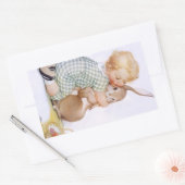 Sticker Antique lapin adorable Enlacés de lapin (Enveloppe)