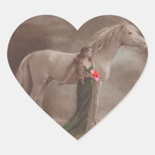 Sticker Antique Night Dream lune lumière Horse Fem