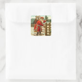 Sticker Antique Santa Claus Noël Raquette (Sac)