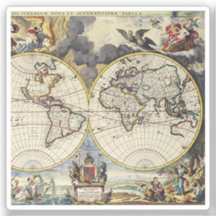 Sticker Antique vieille carte inspirée (4)