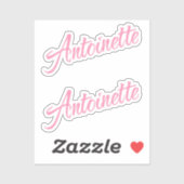 Sticker Antoinette nom x2 vinyle (Feuille)