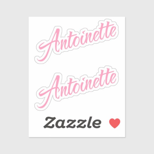 Sticker Antoinette nom x2 vinyle (Feuille)