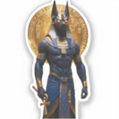 Sticker Anubis le Protecteur – Corps entier avec Ankh (Recto)