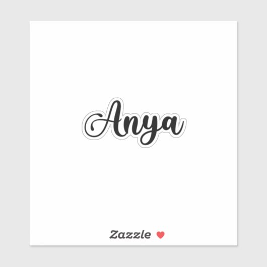 Sticker Anya Nom - Calligraphie manuscrite (Feuille)