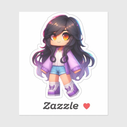 Sticker Aphmau Cute Youtuber, Meemeows, Anniversaire, Stic (Feuille)