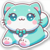 Sticker Aphmau Kim, YT, Meemeows, Chat mignon, Cyan, Stick (Devant)