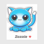 Sticker Aphmau, Pierce, Meemeows, Chat mignon, Bleu, Stick (Feuille)