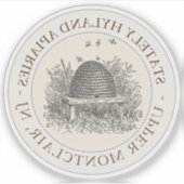 Sticker Apiary Car Decal Skep on Pale Ivory (Devant)