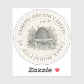 Sticker Apiary Car Decal Skep on Pale Ivory (Feuille)