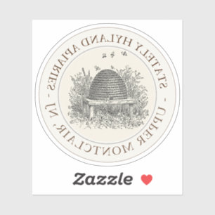 Sticker Apiary Car Decal Skep on Pale Ivory