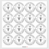 Sticker Apière de la reine d'abeille transparente Logo Hon (Feuille)