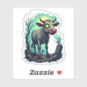 Sticker Apocalypse de vache zombie (Feuille)