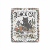 Sticker Apothicaire Chat Noir Chat Sorcière Mystique Apoth (Devant)