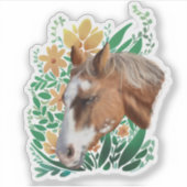Sticker Appaloosa Cheval et Fleurs (Devant)