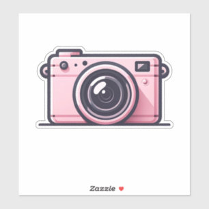 Sticker Appareil photo de prise de vue instantanée rose te