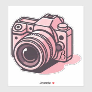 Sticker Appareil photo reflex numérique rose tendance pers