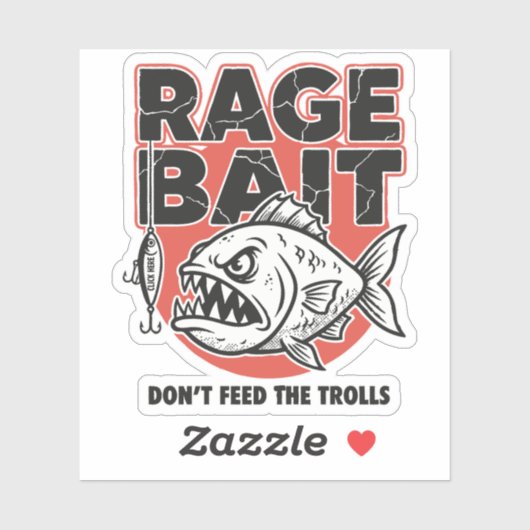 Sticker Appât à Rage, N'Alimentez Pas Les Trolls (Feuille)