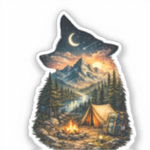 Sticker Appel de la nature-Aventure de camping (Recto)