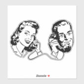 Sticker Appel téléphonique en couple (Feuille)
