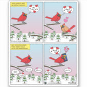 Sticker Appels de accouplement d'oiseaux modernes comique (Devant)