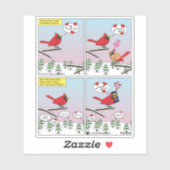 Sticker Appels de accouplement d'oiseaux modernes comique (Feuille)
