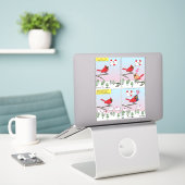 Sticker Appels de accouplement d'oiseaux modernes comique (Ordinateur portable sur le bureau)
