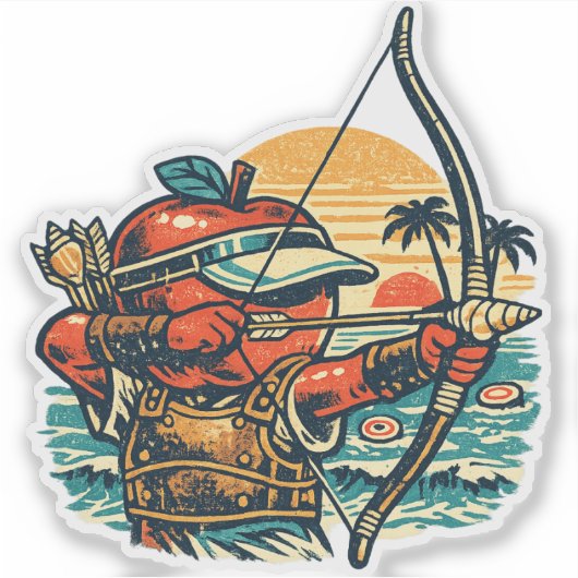 Sticker Apple Archer Beach Target — Vintage Summer  (Devant)