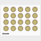 Sticker Apple Monogramme Inspiré Burlap (Feuille)