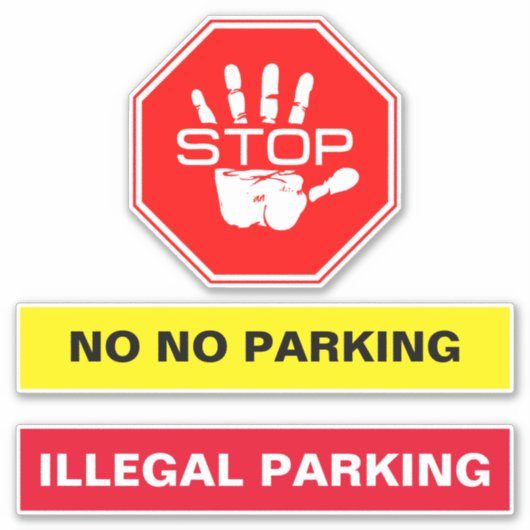 Sticker application illégale du stationnement - Stop Non S (Devant)