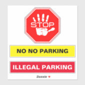 Sticker application illégale du stationnement - Stop Non S (Feuille)