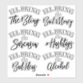 Sticker Apportez le Bling | Fête de Bachelorette Moderne (Feuille)