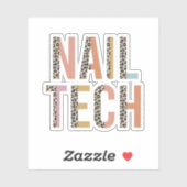 Sticker Appréciation du technicien en ongle, manicuriste (Feuille)