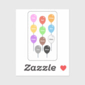 Sticker Apprendre les couleurs avec des ballons Autocollan (Feuille)