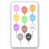 Sticker Apprendre les couleurs avec des ballons Autocollan (Recto)