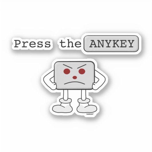 Sticker Appuyez sur ANYKEY (Devant)