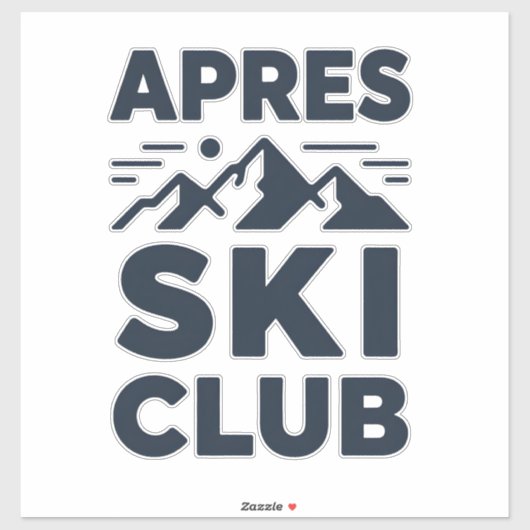 Sticker Apres Ski Club Mountain Logo - Custom Mens Winter  (Feuille)