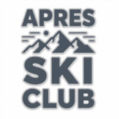 Sticker Apres Ski Club Mountain Logo - Custom Mens Winter  (Devant)