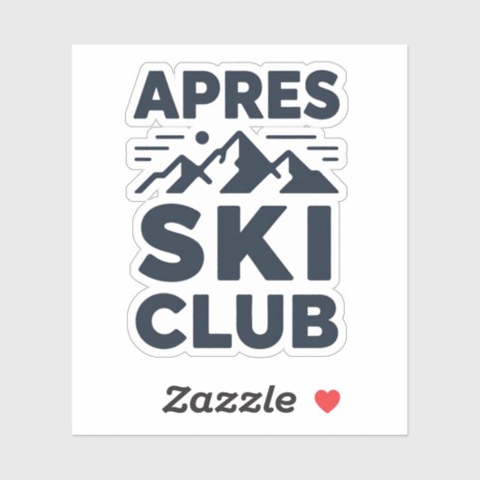 Sticker Apres Ski Club Mountain Logo - Custom Mens Winter (Feuille)