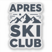 Sticker Apres Ski Club Mountain Logo - Custom Mens Winter (Devant)