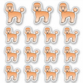 Sticker Apricot Toy Poodle mignon Dogs de dessin (Devant)