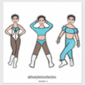 Sticker Aqua #2 pour danseur à trois styles (Feuille)